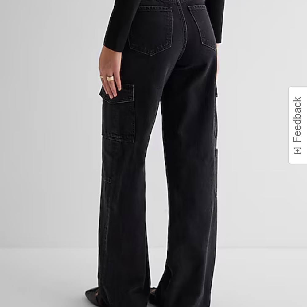 Express High Rise Cargo Jeans - Picture 4 of 6